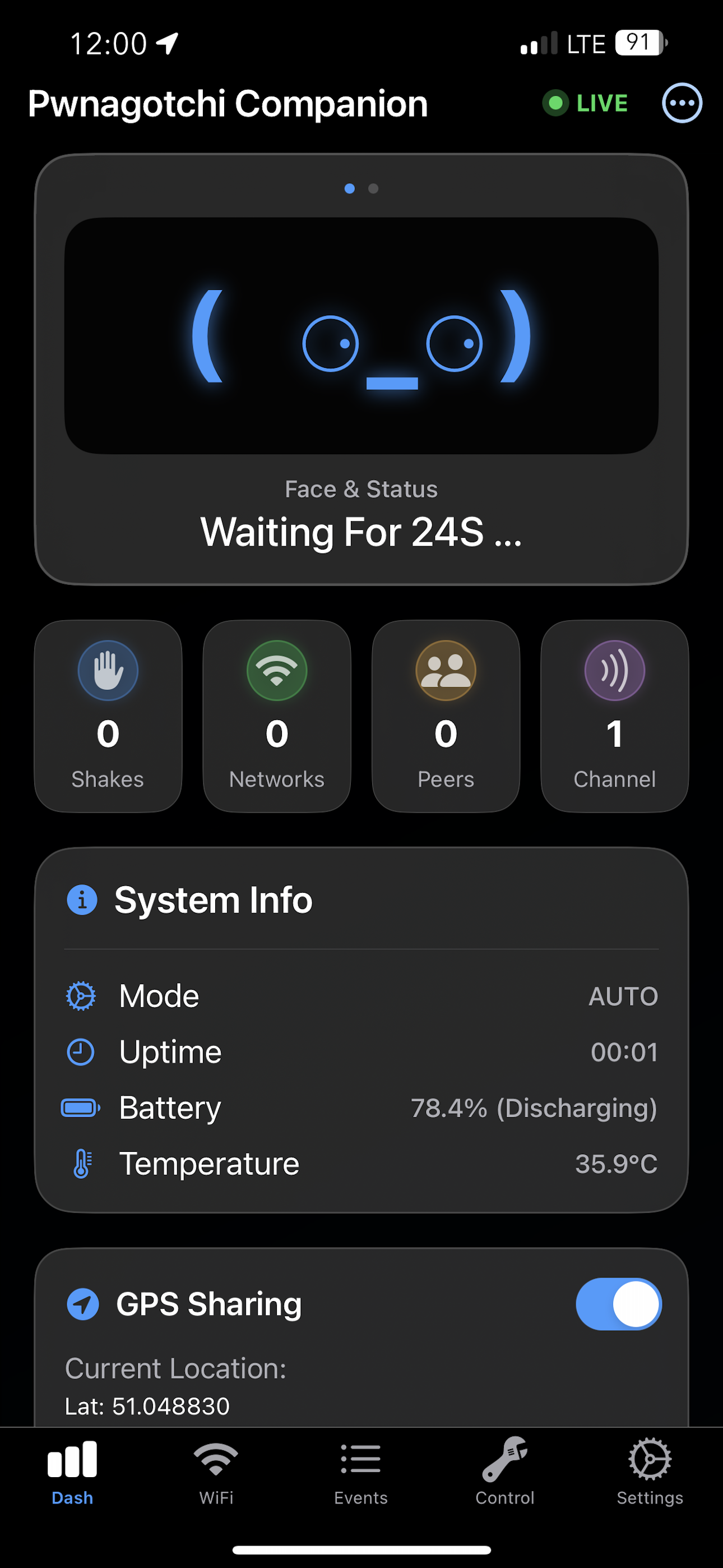 Pwnagotchi Companion dashboard screenshot